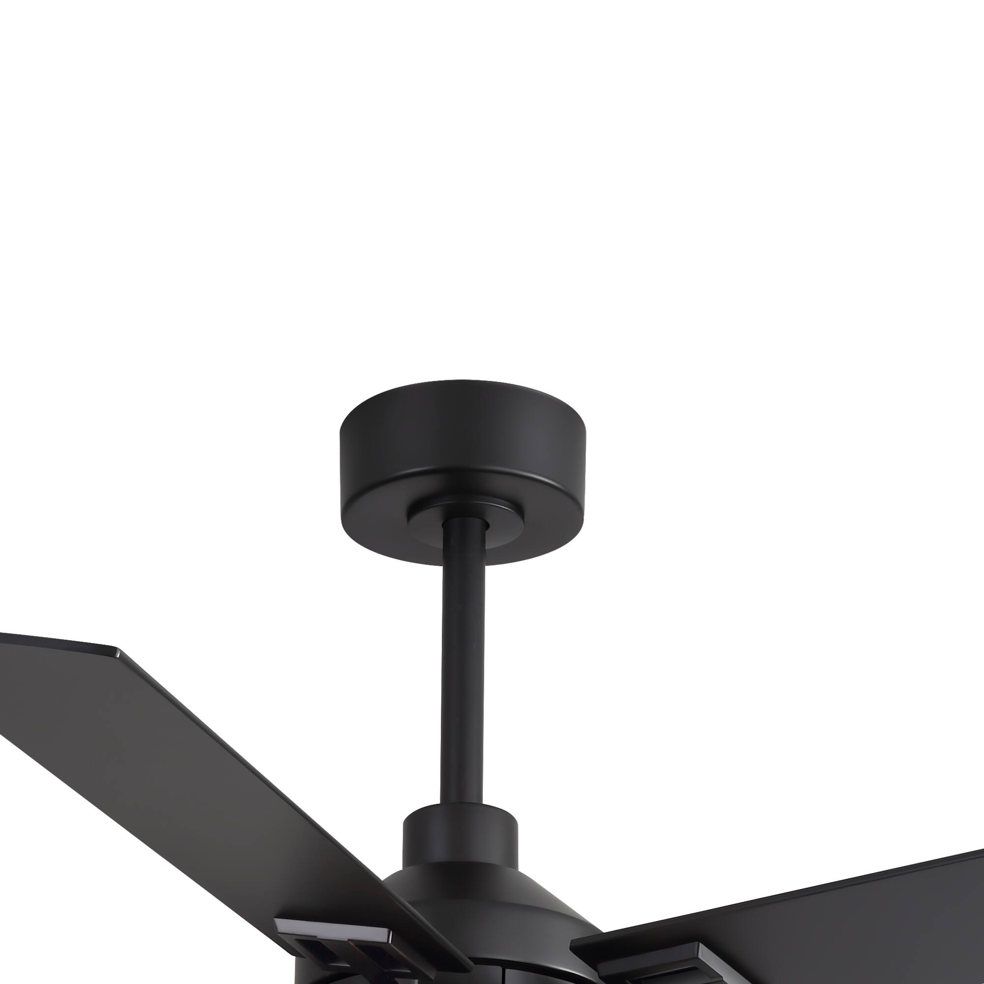 Alt View 8. Breezary - 52-Inch Indoor Modern Ceiling Fan with Integrated Light, DC Motor, 6-Speed Remote, 5 Blades, Includes 5" & 10" Downrods - Black and Charcoal Wood.