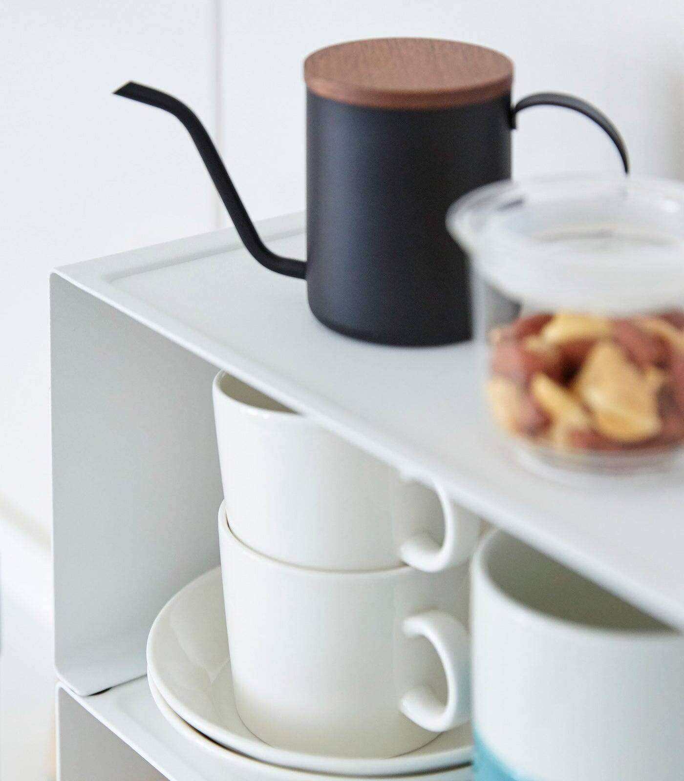 Alt View 5. Yamazaki Home - Stackable Countertop Shelf - Two Sizes - Steel - Black.
