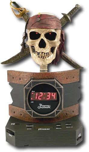 Front Standard. Disney Electronics - Disney Pirates of the Caribbean Alarm Clock Radio.