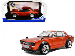 1970 Nissan Skyline (C10) Hakosuka RHD (Right Hand Drive) Orange Metallic 1/18 Diecast Model Car by Solido