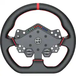 PXN - W DS R2 Steering Wheel D1 Quick Release Dynamic RGB Rev Lights, Leather Grip, PC Steering Wheel - Black