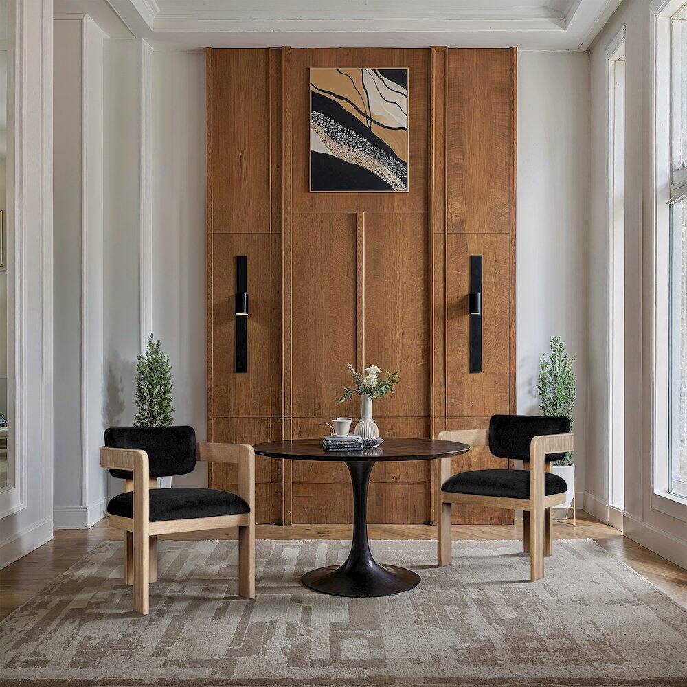 Alt View 1. Meridian Furniture - Sacha Black Velvet Dining Chair, Set of 2 - Black.