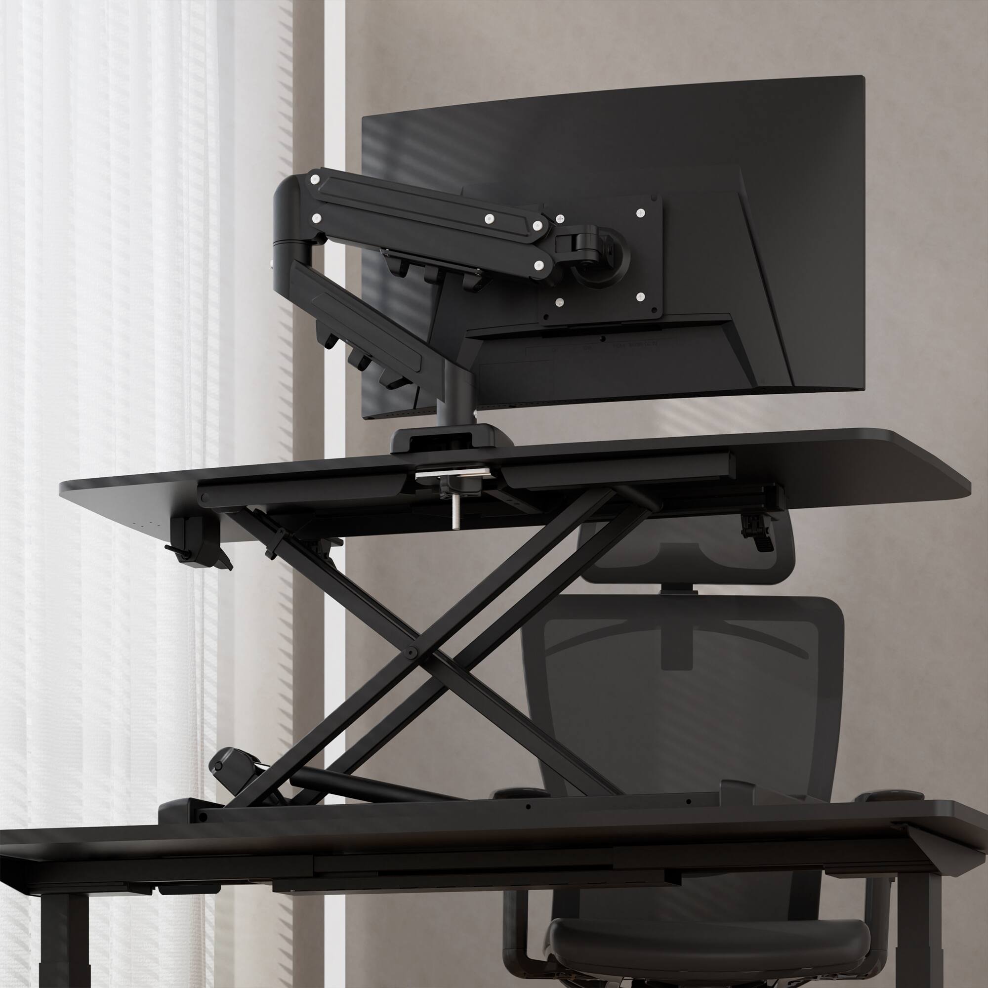 Alt View 6. FlexiSpot - MA1 Adjustable Single Monitor Arm for 17"-32" Monitor - Black.