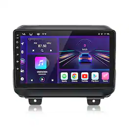 Junsun - 8 Core 9 Inch 6+128GB Carplay Android 15 For Jeep Wrangler 2018-2021 Car Stereo Radio GPS Navi WIFI RDS DSP SWC FM BT - Black