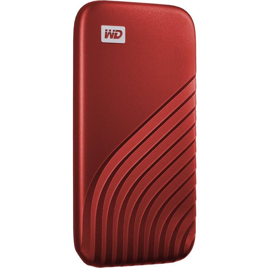 Alt View 3. SanDisk - WD My Passport WDBAGF0010BRD-WESN 1 TB Portable Solid State Drive - External - Red - USB 3.2 (Gen 2) Type C - 256-bit.