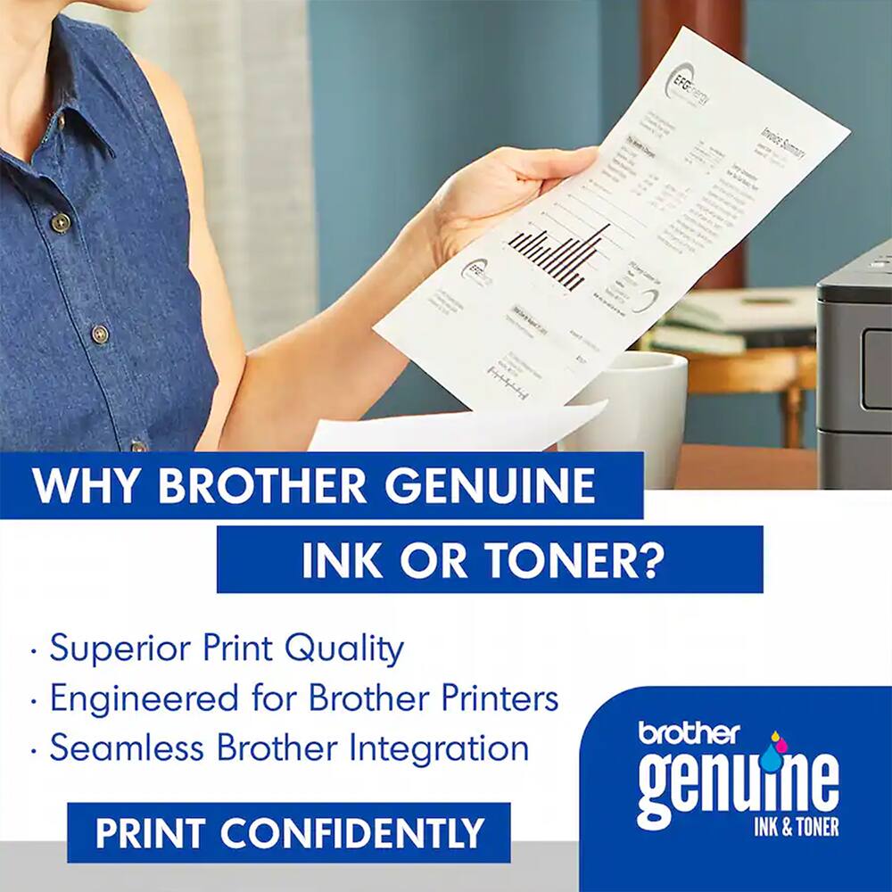 WHY BROTHER GENUINE INK OR TONER?

- Superior Print Quality
- Engineered for Brother Printers
- Seamless Brother Integration

PRINT CONFIDENTLY

brother genuine
INK & TONER