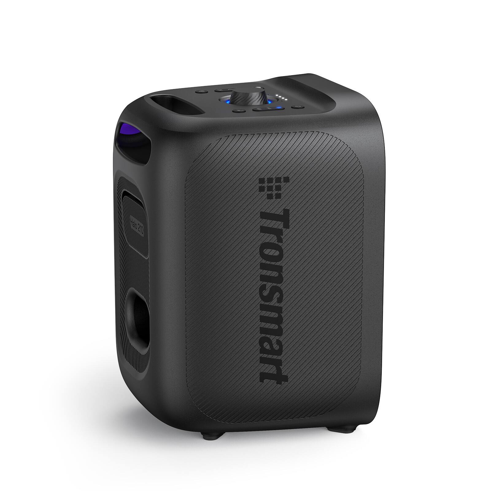 Left. Tronsmart - Halo 210 Portable Wireless AI Karaoke Party Speaker, 140W Powerful Sound & Deep Bass, RGB Lights, AI Vocal Removal, 18H - Black-2 Wireless Microphones.