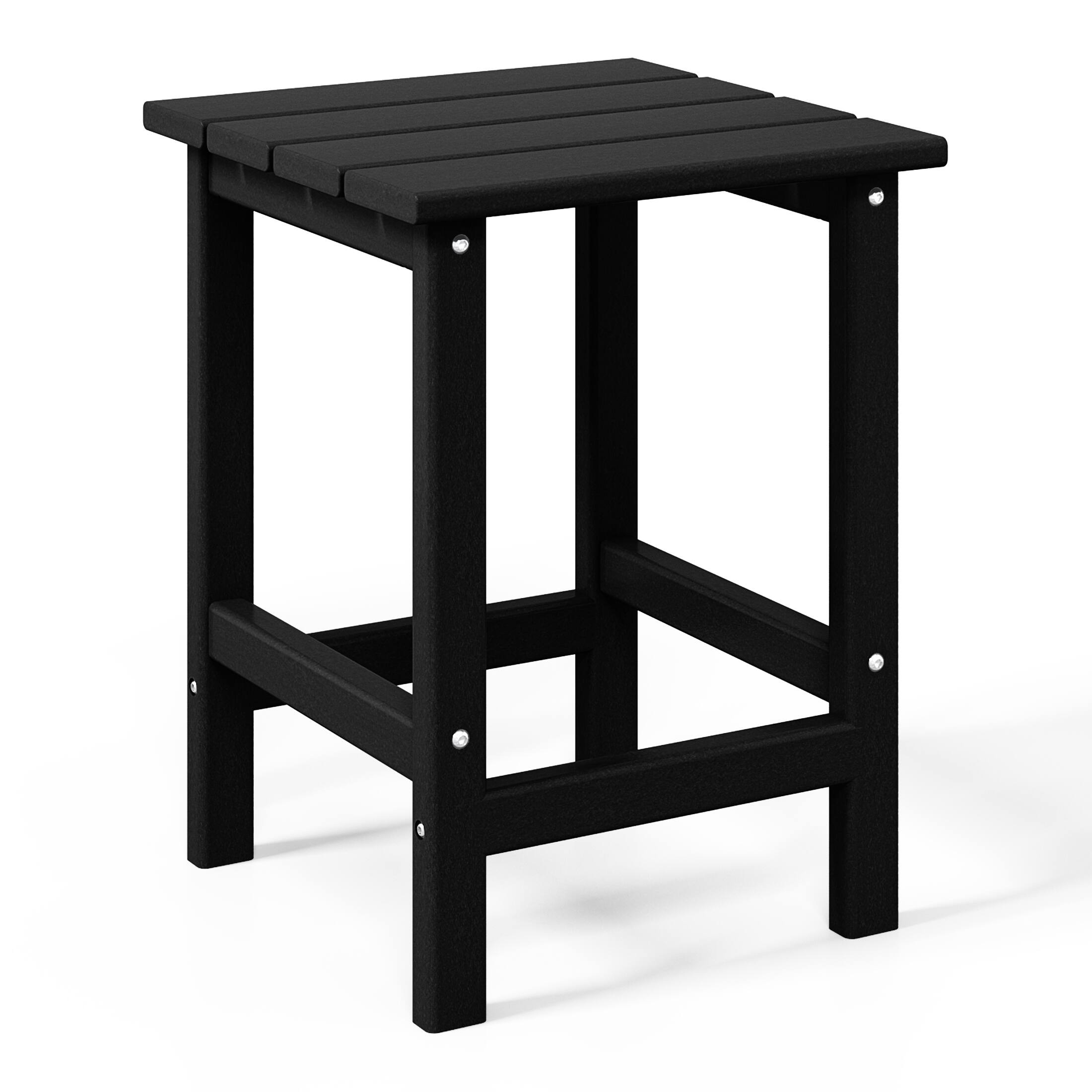Left. WestinTrends - WestinTrends Malibu 14" square outdoor Side table for Adirondack chair - Black.