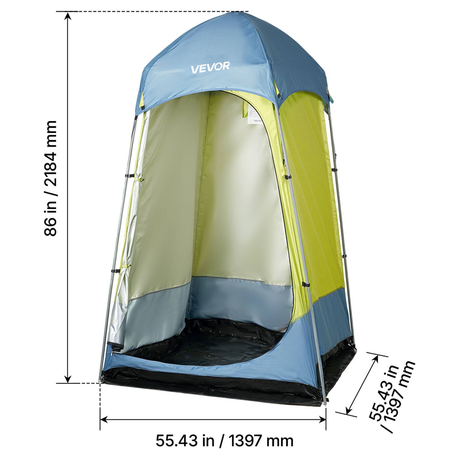 VEVOR  
86 in / 2184 mm  
55.43 in / 1397 mm