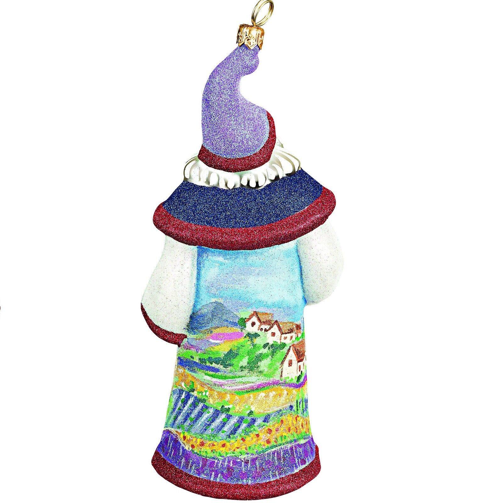 Angle. Joy to the World Collectibles - Joy to the World Glitterazzi Provence France Santa Polish Glass Christmas Ornament - Multicolor.