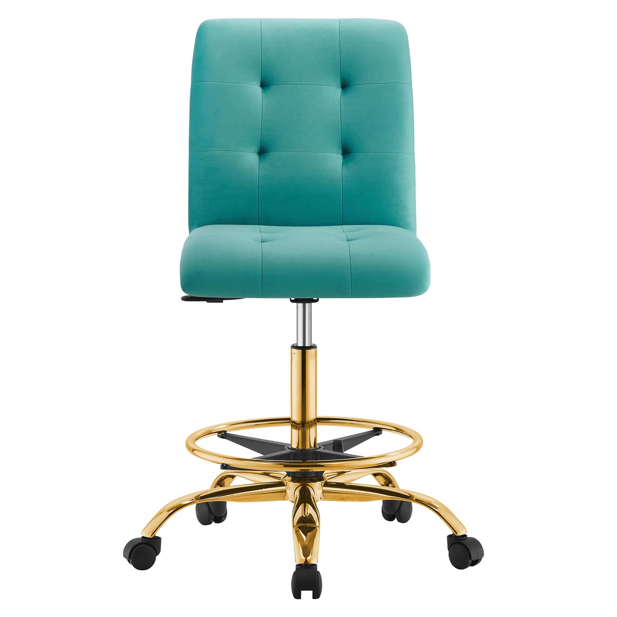 Alt View 1. Modway - Prim Armless Performance Velvet Drafting Chair by Modway - Blue.