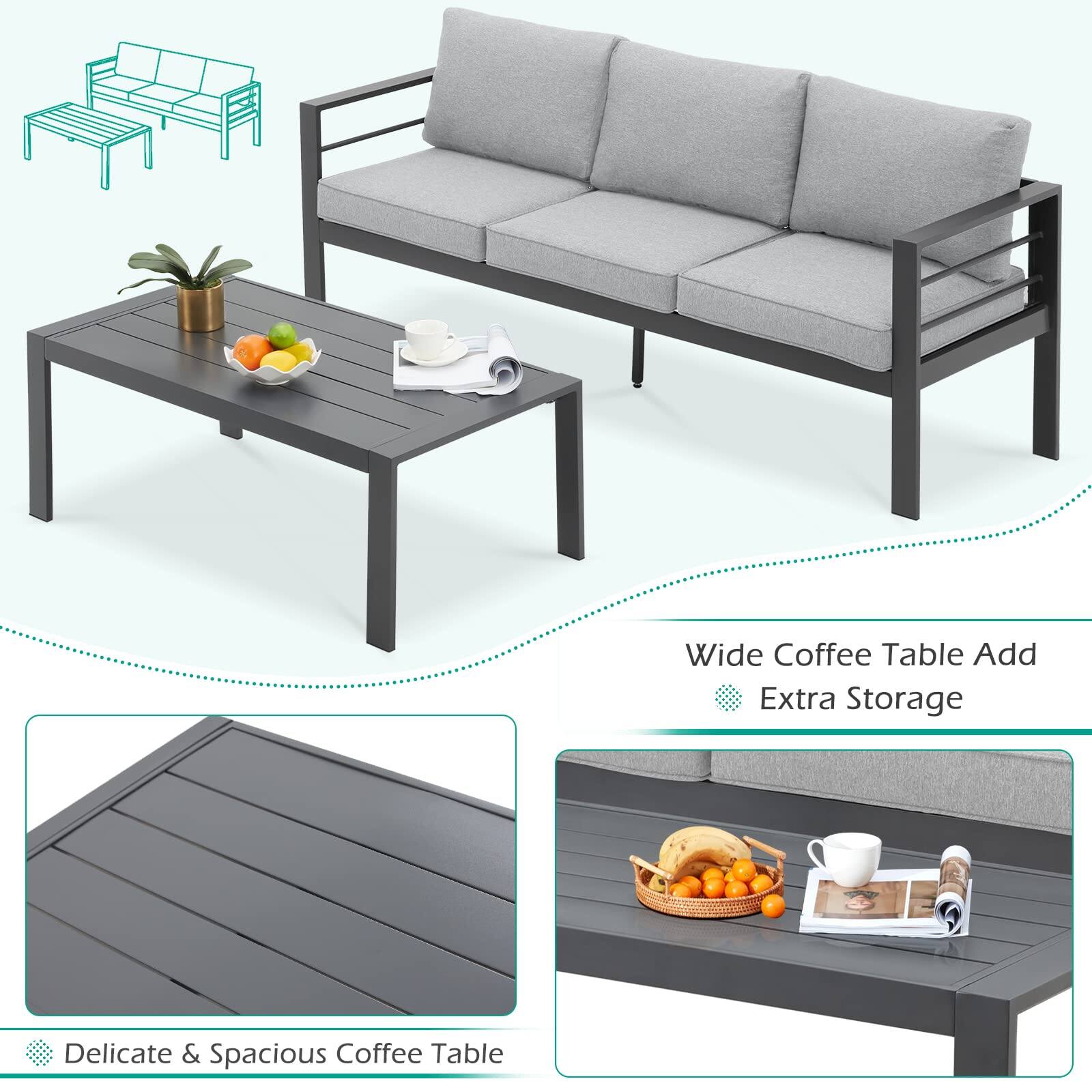 Wide Coffee Table Add Extra Storage  
Delicate & Spacious Coffee Table