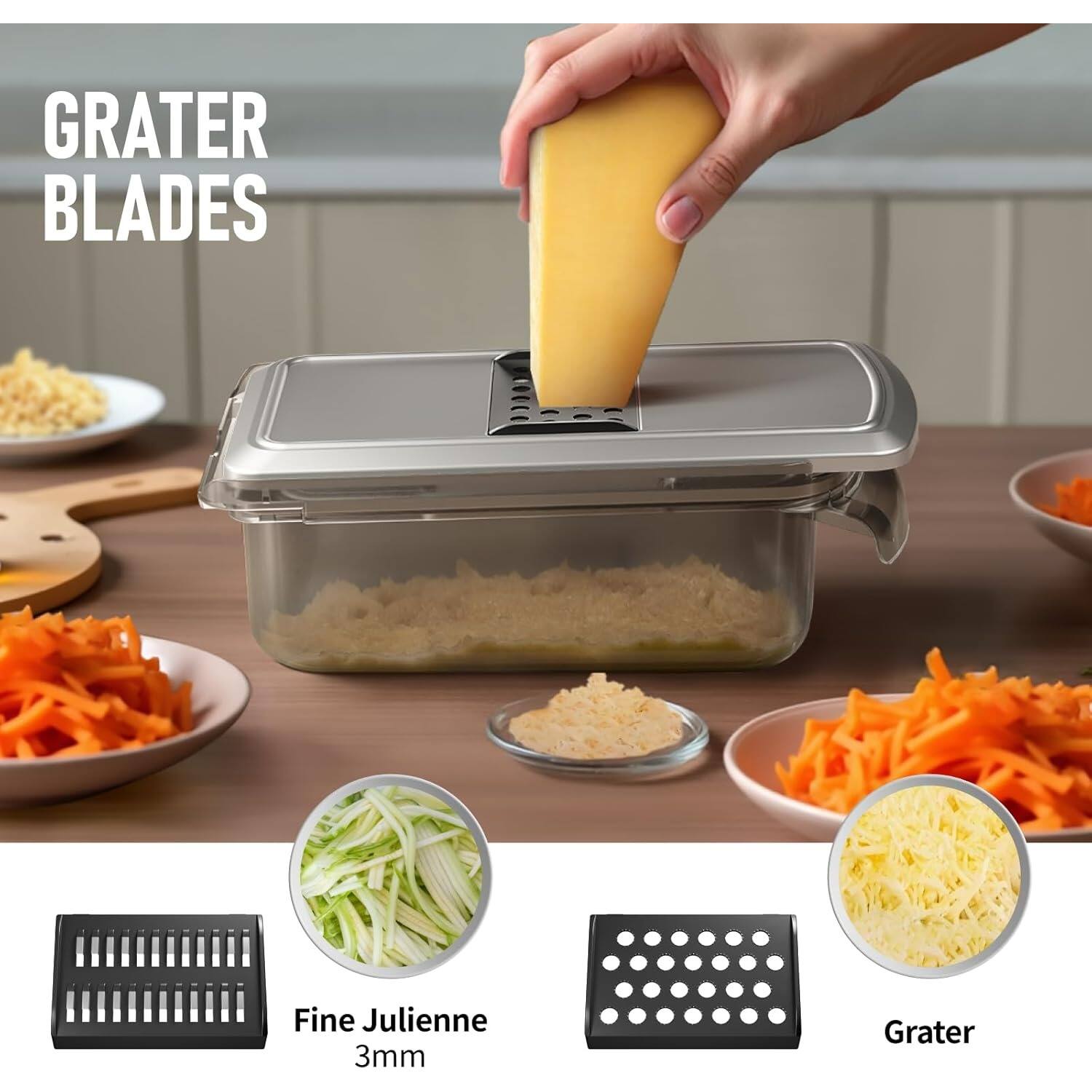 PARKER SLATER 9 in 1 Stainless Steel Vegetable Chopper with