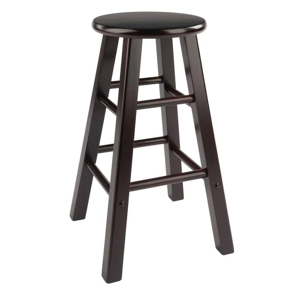 Back. FurniFact - 2-Piece Counter Stool Set - Espresso.
