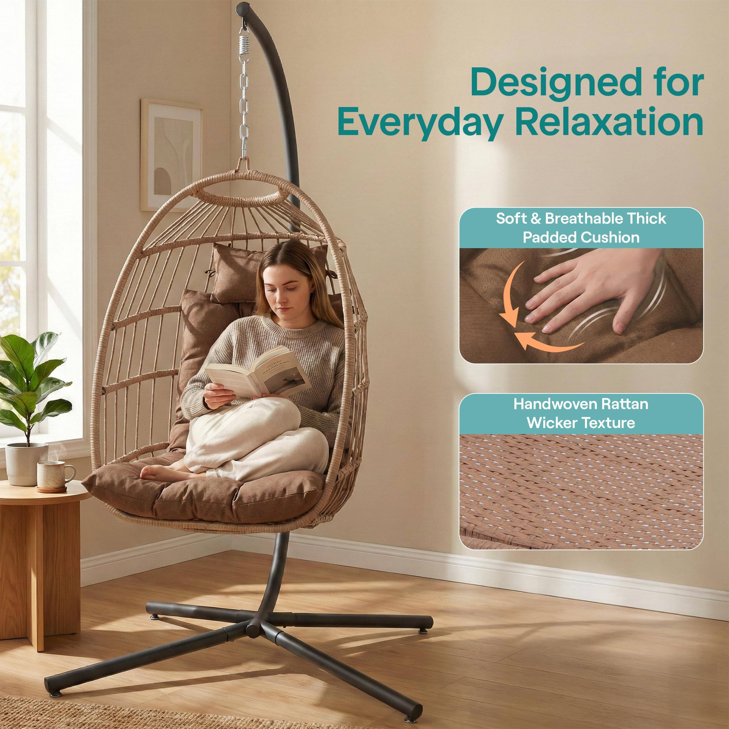 Designed for Everyday Relaxation

Soft & Breathable Thick Padded Cushion

Handwoven Rattan Wicker Texture