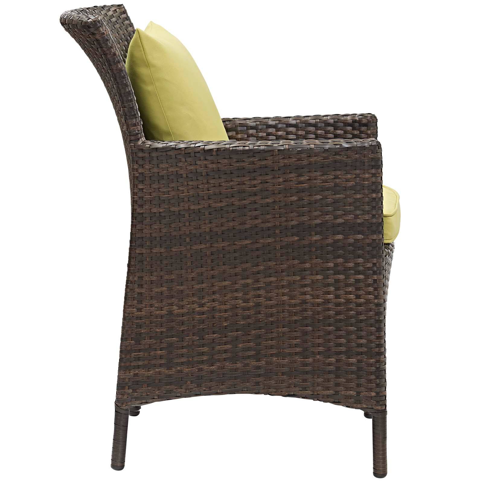 Angle. Modway - Conduit Outdoor Wicker Rattan Dining Armchair by Modway - Brown Peridot.