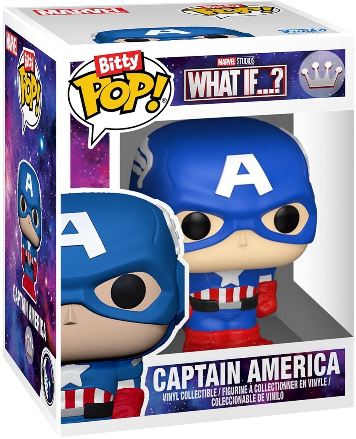 Bitty MARVEL STUDIOS POP! WHAT IF...? CAPTAIN AMERICA VINYL COLLECTIBLE / FIGURINE À COLLECTIONNER EN VINYLE / COLECCIONABLE DE VINILO