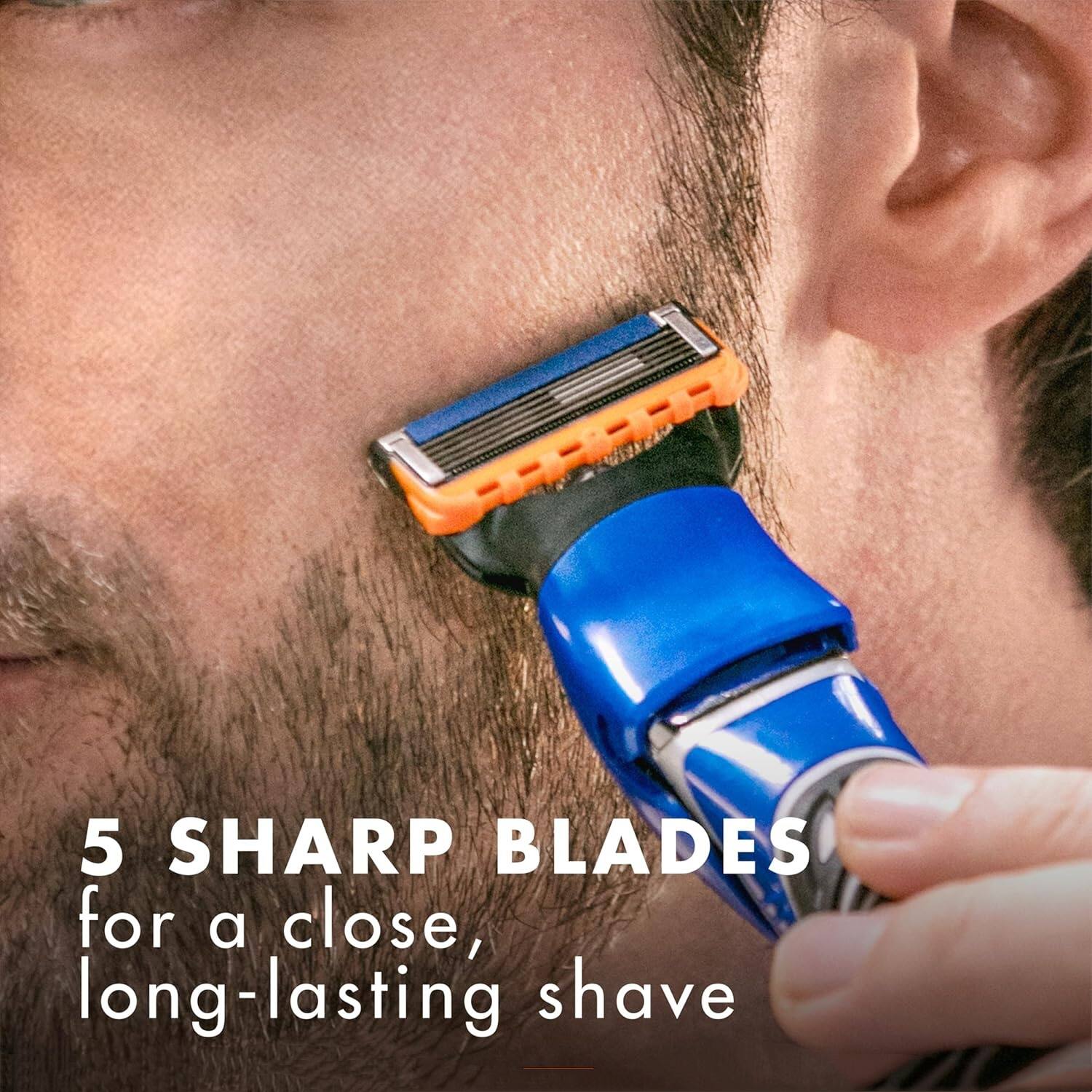 5 SHARP BLADES for a close, long-lasting shave