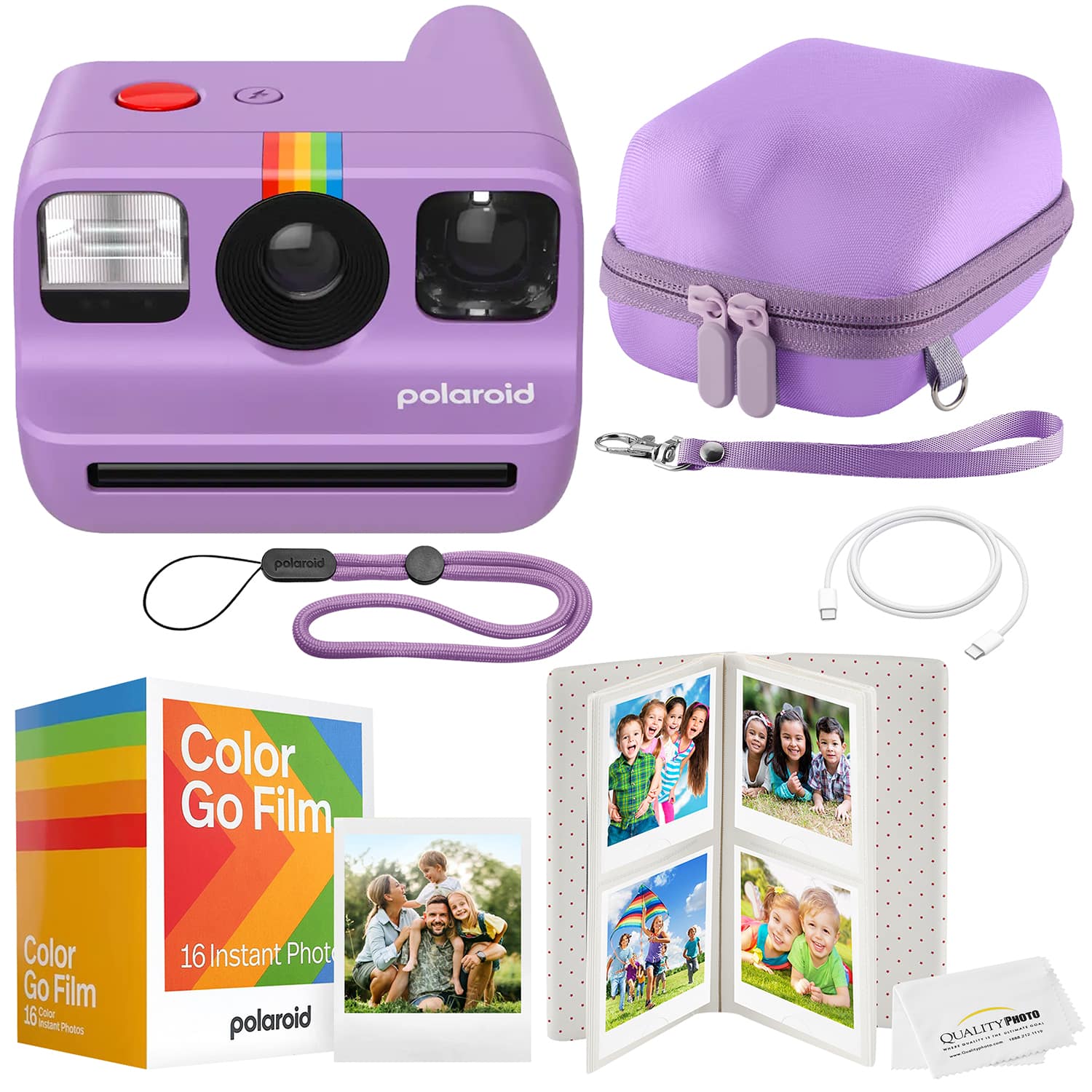 Polaroid - Go Instant Camera Bundle - Film, Case, Album & Quality Photo Cloth