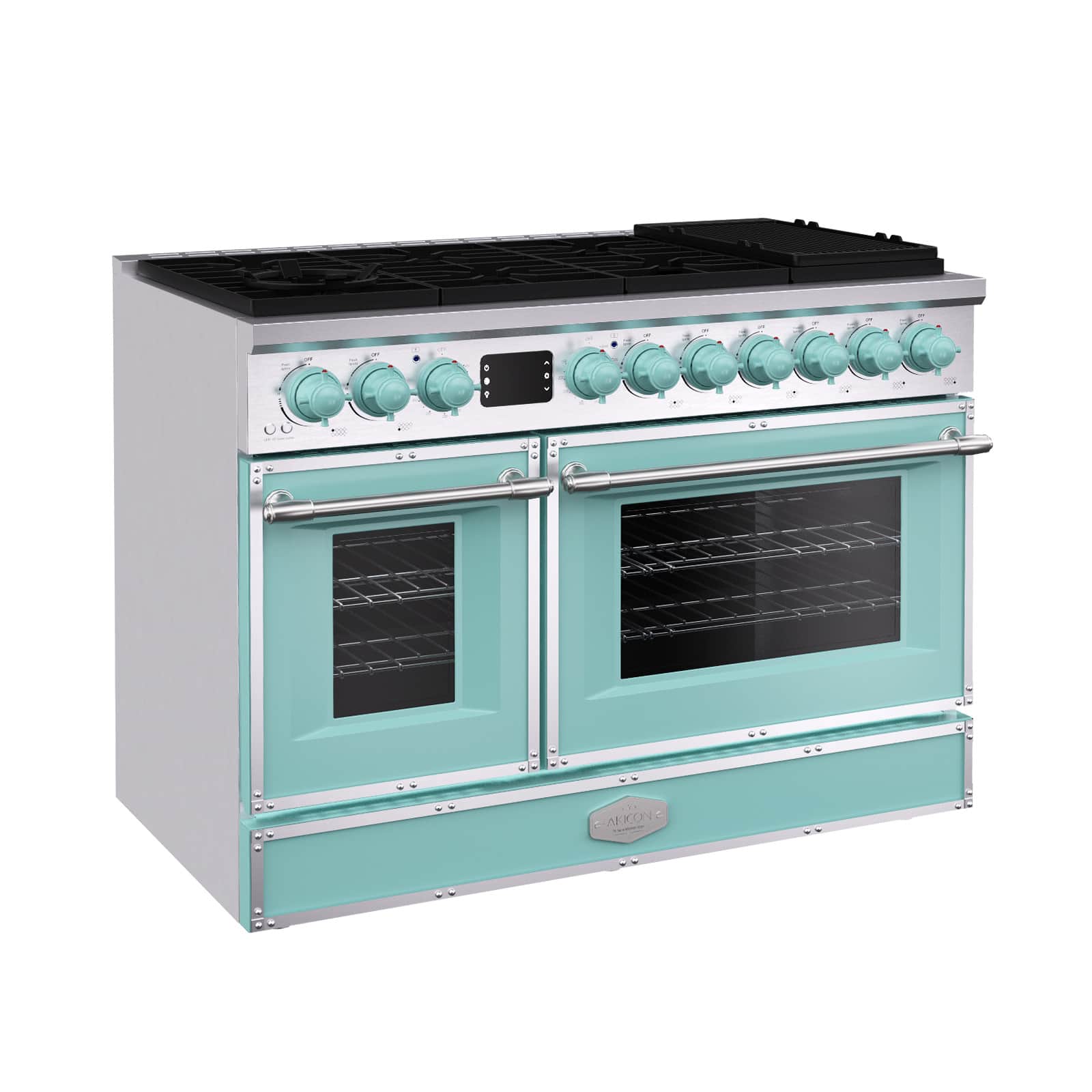 Akicon - 6.7 Cu.ft Freestanding Gas Rapid Convection Range with 8 Sealed Burners and Cast Iron Grates in Powder Blue - Powder Blue price history on PriceWatchPro