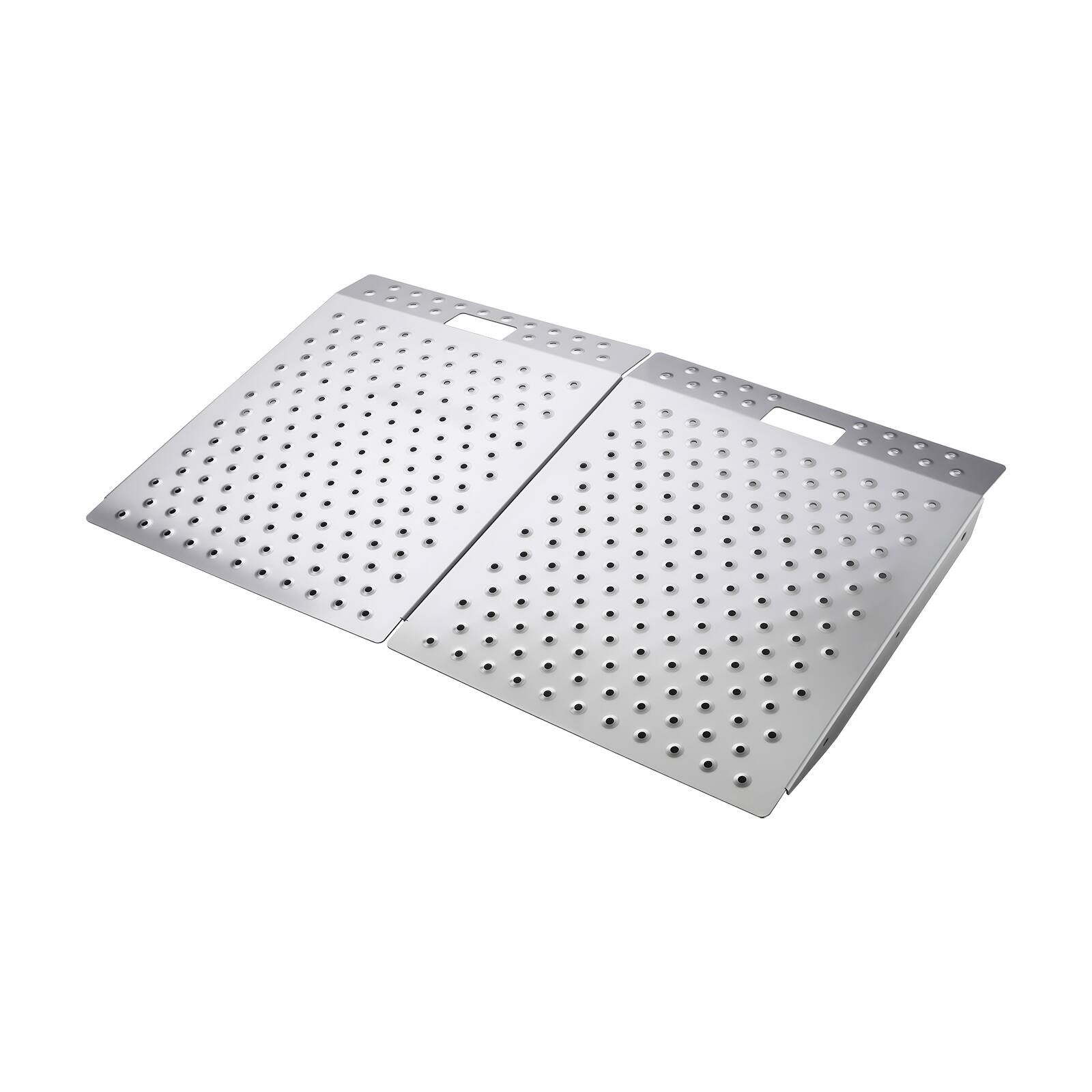 Alt View 5. VEVOR - Threshold Ramp for Doorways, 29.5 x 24.3 in, Platform Aluminum Wheelchair Ramp, Non-Slip Door Threshold Ramps - Silver.