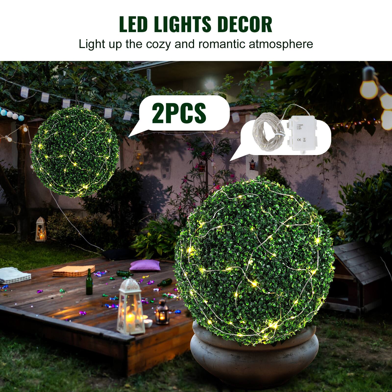 LED LIGHTS DECOR  
Light up the cozy and romantic atmosphere  

2PCS