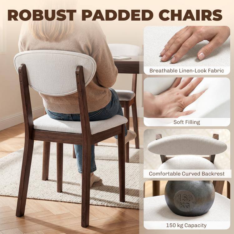 ROBUST PADDED CHAIRS

- Breathable Linen-Look Fabric
- Soft Filling
- Comfortable Curved Backrest
- 150 kg Capacity
