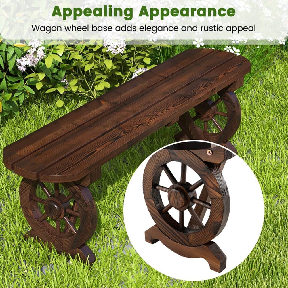 Appealing Appearance  
Wagon wheel base adds elegance and rustic appeal