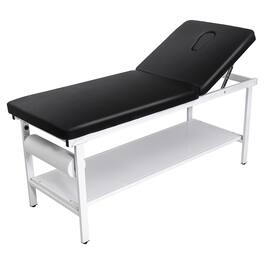 VEVOR - Medical Exam Table, 500LBS Loading Medical Examination Bed with 0°–40° Adjustable Backrest, Physical Therapy Exam Table - Bright white, black