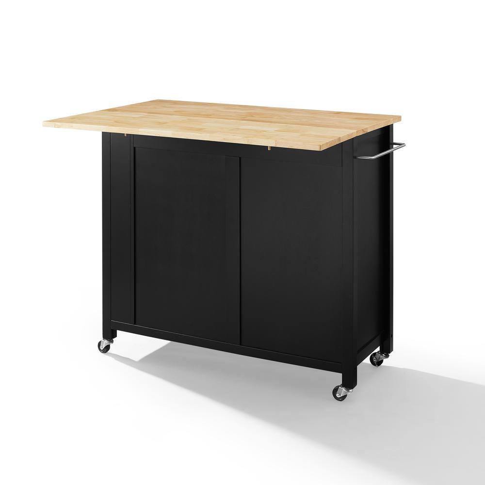 Alt View 2. Crosley Furniture - Savannah Wood Top Drop Leaf Kitchen Island/Cart - Black.