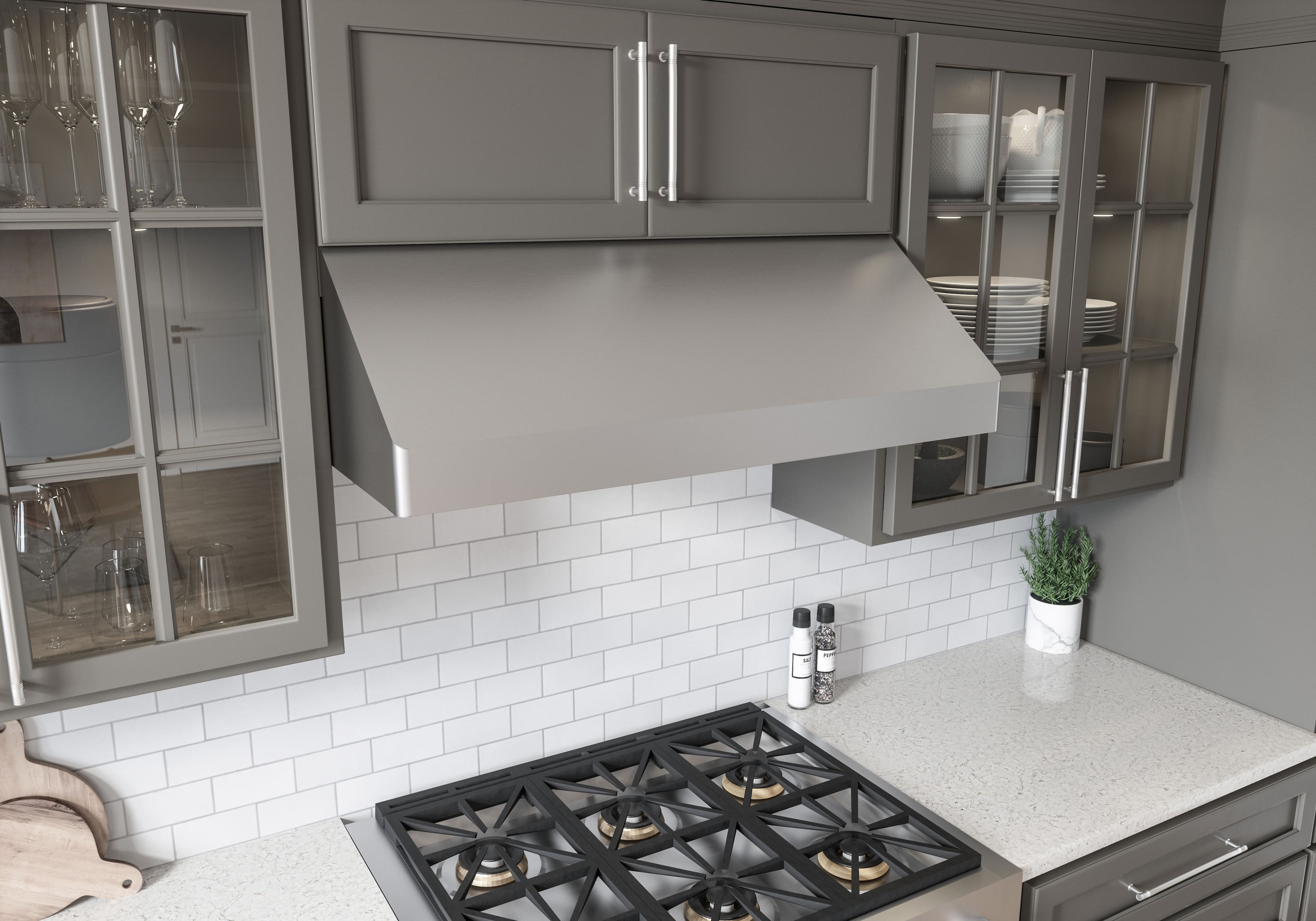Alt View 14. Zephyr - Tempest I 48 in. 650 CFM Under Cabinet Mount Range Hood with LED Light - Stainless Steel.