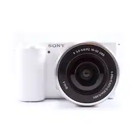 Sony - Alpha ZV-E10 APS-C Interchangeable Lens Mirrorless Vlog Camera Kit (International Version) - White