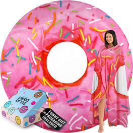 Zulay Kitchen - Giant Novelty Blanket Soft Flannel Round 285 GSM 60 Inches - Glazed Donut