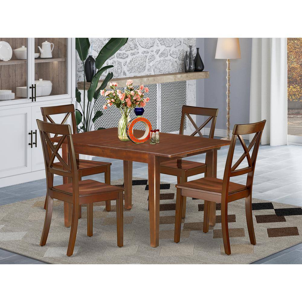 Left. East West Furniture - Dining Room Set Mahogany - Brown.