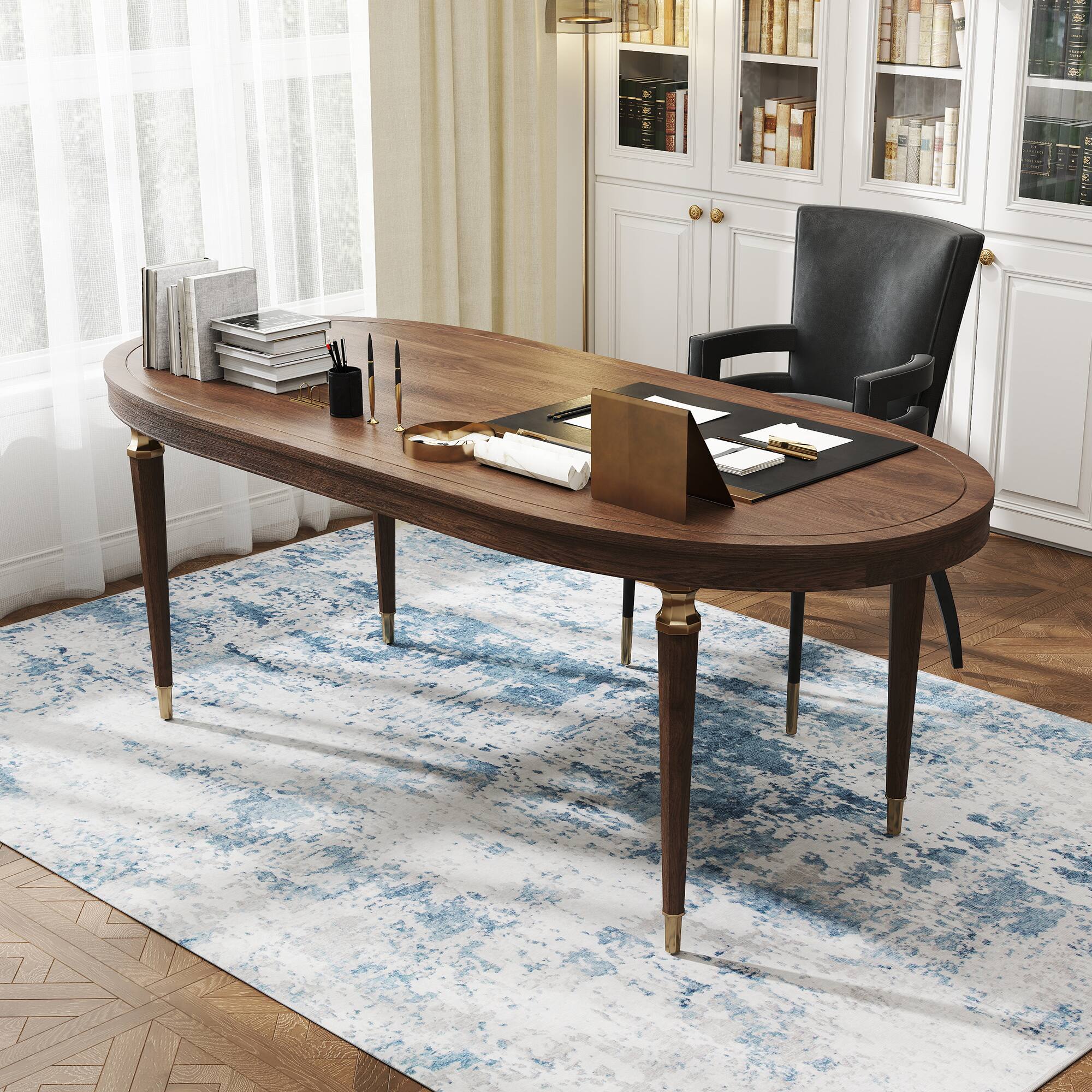 Alt View 8. Homcom - Area Rug 5x7, Machine Washable Non-Slip Modern Abstract Floor Cover - Blue.