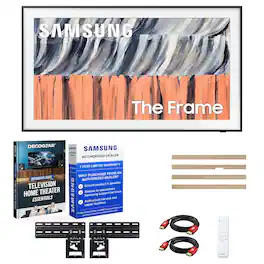Bundle - Samsung - 65" The Frame QLED 4K TV (2026) w/ Modern Teak Customizable Bezel