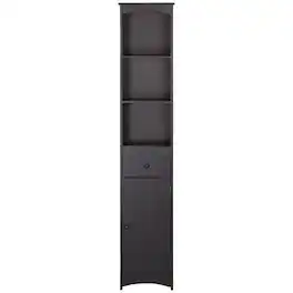Homcom - Storage Cabinet, Free Standing Bathroom Storage Unit - Brown