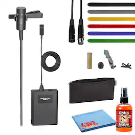 Audio-Technica - PRO 70 Cardioid Lavalier Microphone with Accessories - Black