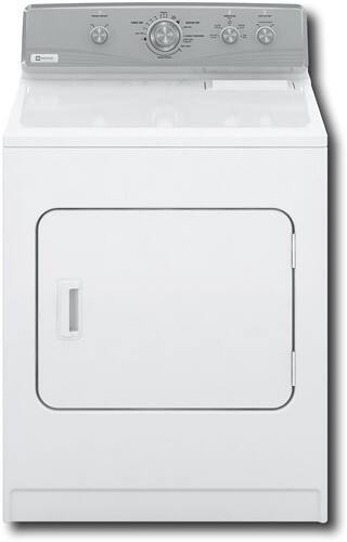 Front Standard. Maytag - 7.0 Cu. Ft. 7-Cycle Electric Dryer - White-on-Stainless.