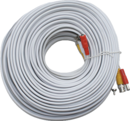 SPT - 100 ft. Premade Premium Siamese Power, Video and Audio Cable - White
