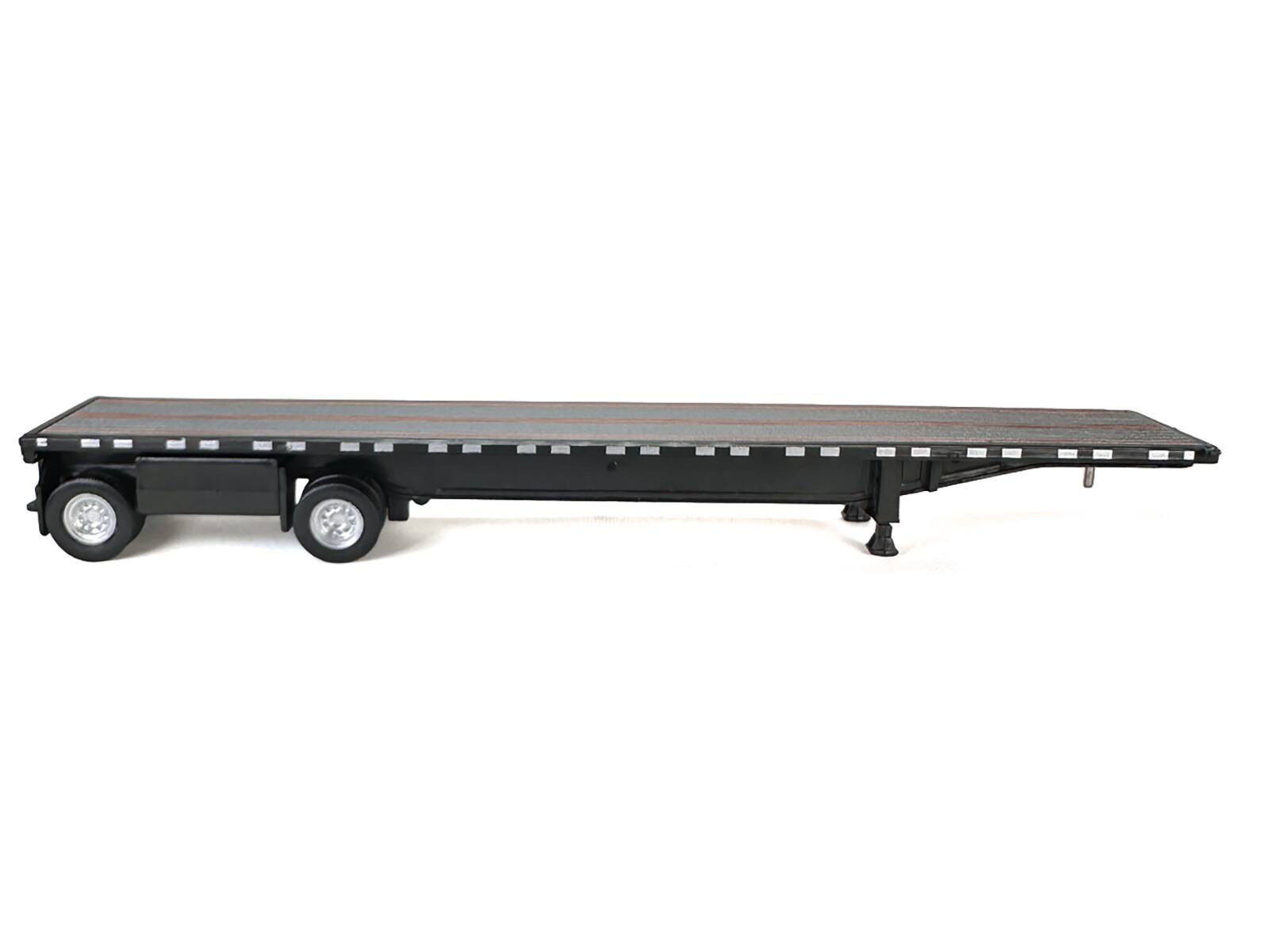 Alt View 1. HO Logistics Replicas - High Boy Spread Axle Flatbed Trailer Black 1/87 (HO) Scale Plastic Model Car by HO Logistics.