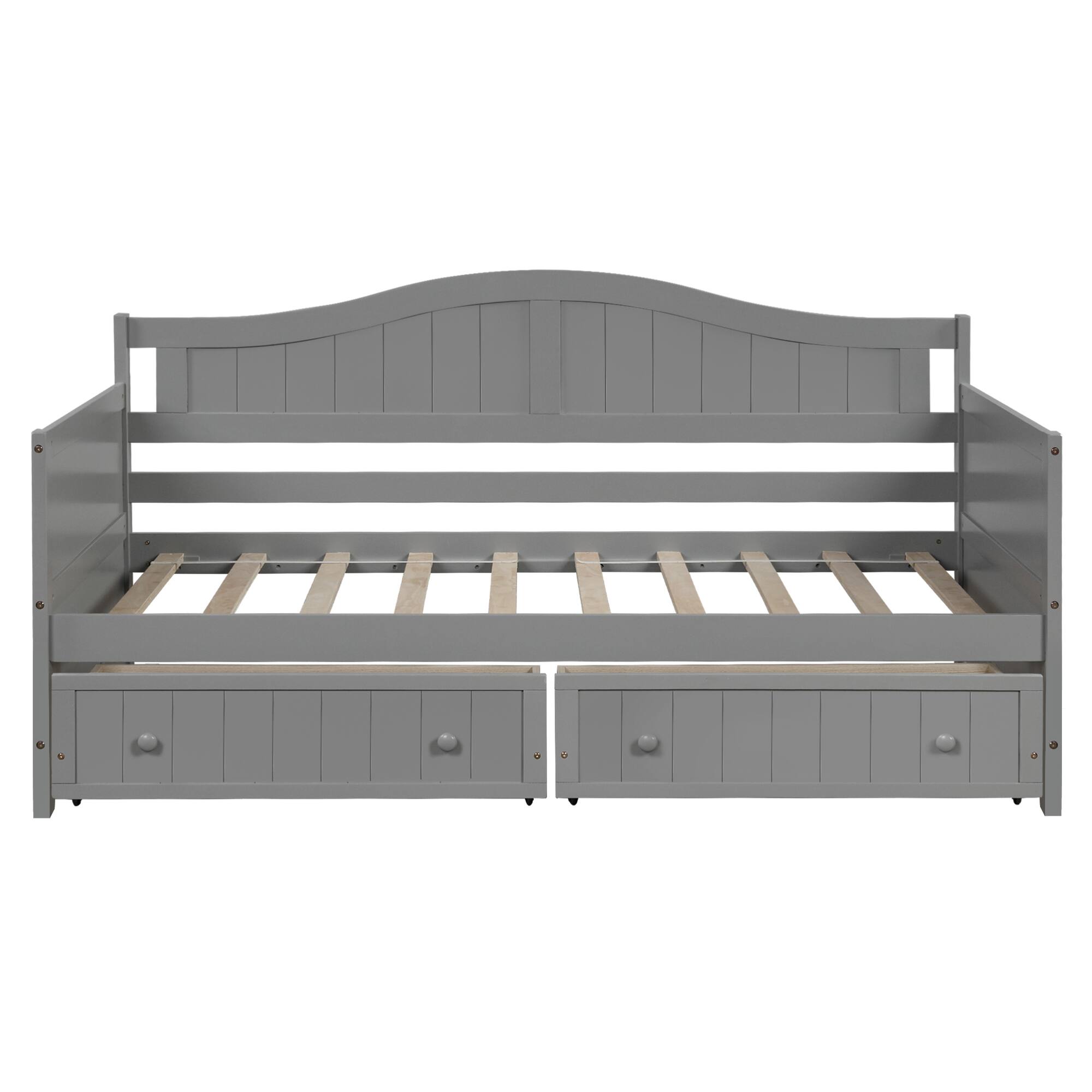 Alt View 8. GOODSILO - Twin Size Daybed with Storage Drawers, Space-Saving Sofa Bed for Bedroom and Living Room, No Box Spring Required - Gray.