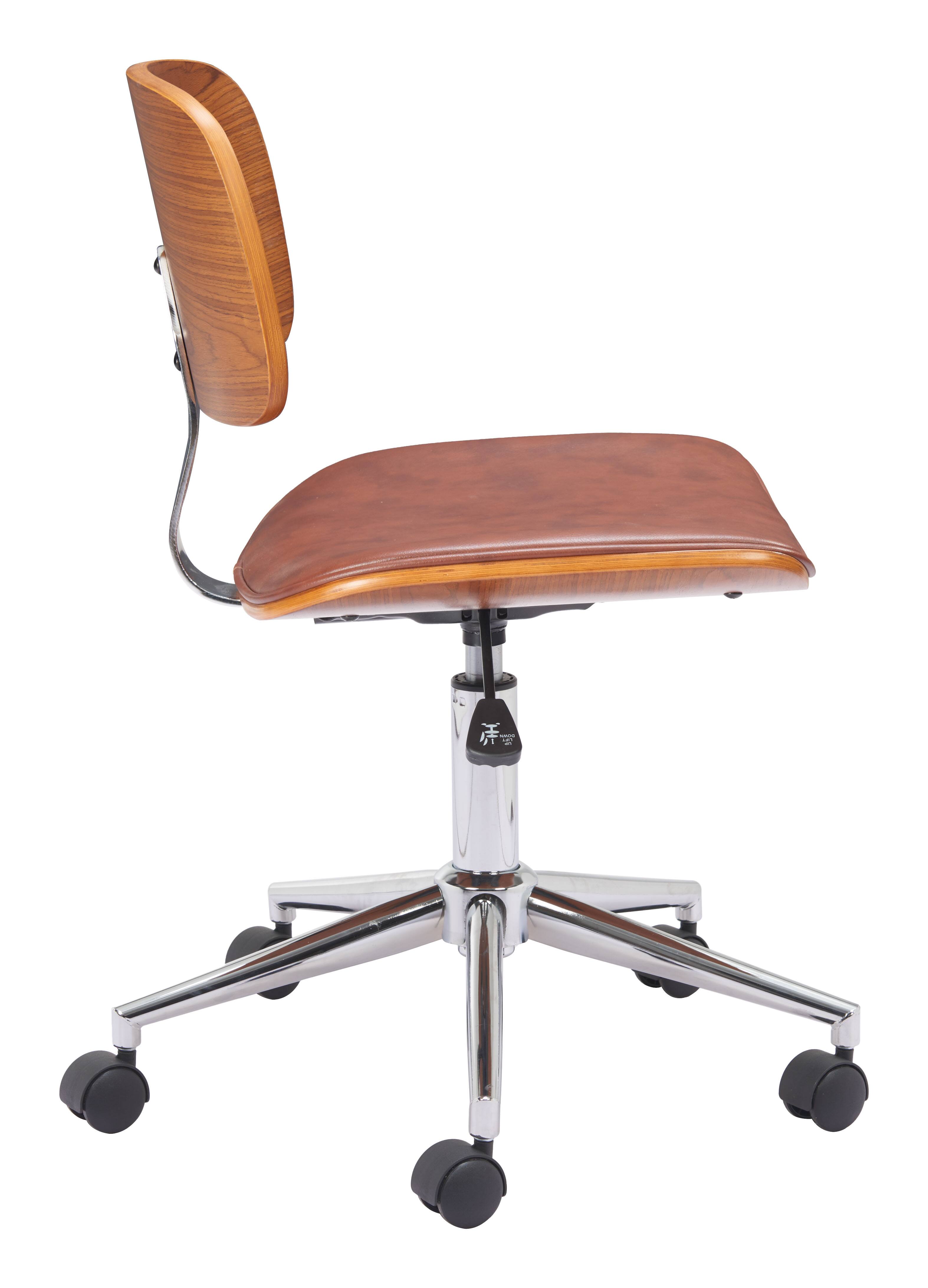 Back. Hivvago - Duravel Office Chair Brown - Brown.