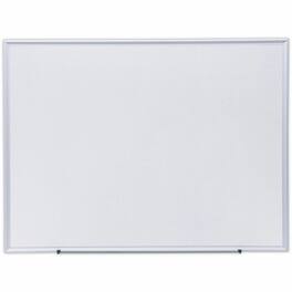 Universal - Deluxe Melamine Dry Erase Board, 48 x 36" , White Surface, Satin Aluminum Frame" - 48 x 36