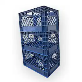 Juggernaut Storage - 3-Pack Crate for Office Storage & Classroom Organization - Blue