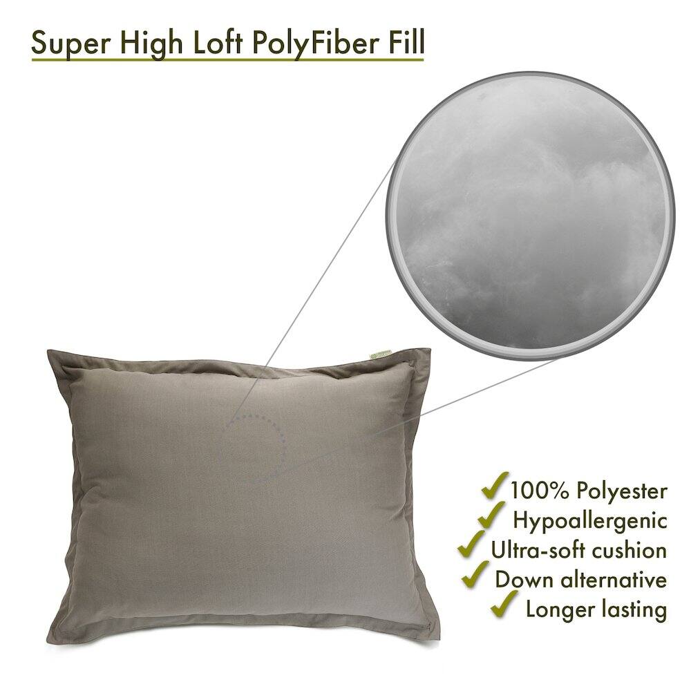 Super High Loft PolyFiber Fill

- 100% Polyester
- Hypoallergenic
- Ultra-soft cushion
- Down alternative
- Longer lasting