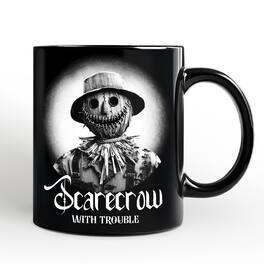 OrnamentallyYou - Scarecrow Spooky Portrait Mug Horror Villain Theme Halloween Gift - Black