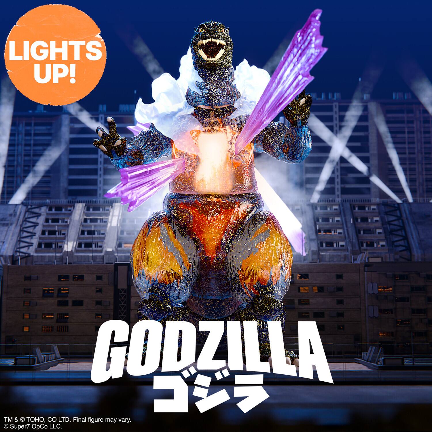 LIGHTS UP!  
GODZILLA  
TM & © TOHO, CO., LTD.  
Final figure may vary.  
© Super7 OpCo LLC.