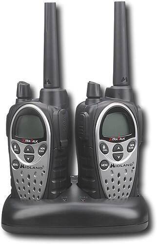 Front Standard. Midland - 20-Mile, 22-Channel FRS/GMRS 2-Way Radios with Charger (Pair).