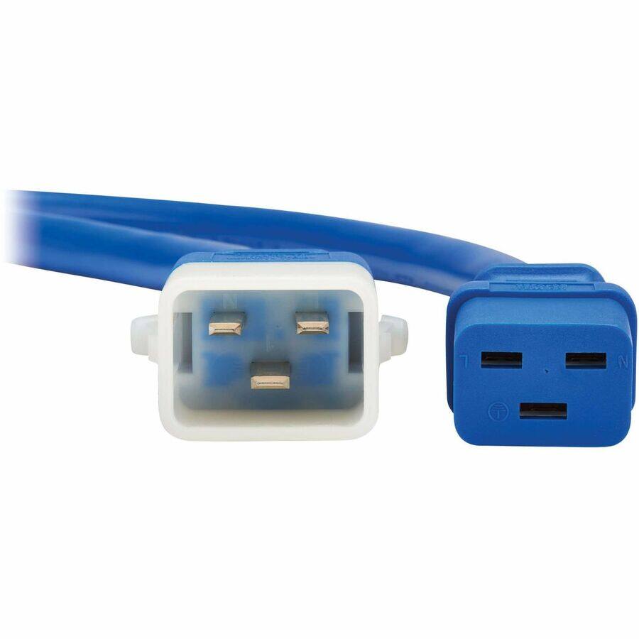 Alt View 1. Tripp Lite - PDU POWER CORDS C19 P-LOCK C20 HEAVY-DUTY 20A 12AWG 4FT BLUE 6PACK - Blue.